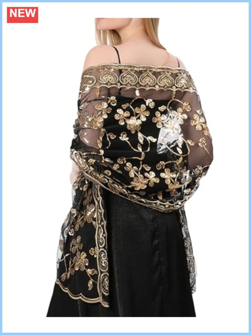 Sheer Chiffon Floral Shawl Wrap for Evening Dresses Weddings Formal